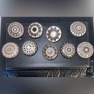 Lot of 9 Ceramic Boho Drawer Pulls